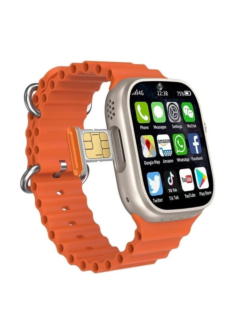 ساعة ذكية TC5G بشاشة كاملة 2.2 بوصة مع فتحة شريحة SIM وشحن لاسلكي - Image 1